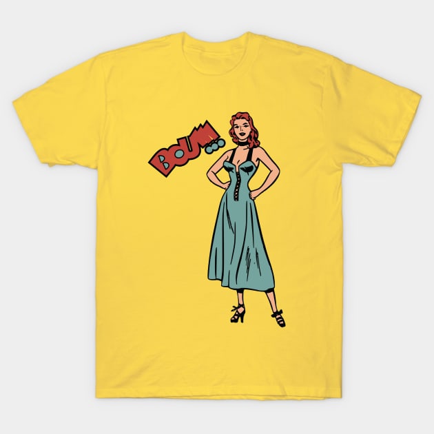 Bou! Pop Art Design Comic Girl T-Shirt by XOZ